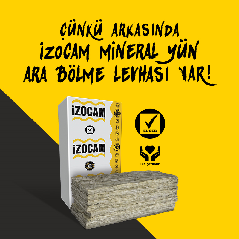 İzocamdan A sınıfı yalıtım çözümü Mineral Yün Ara Bölme Levhası 